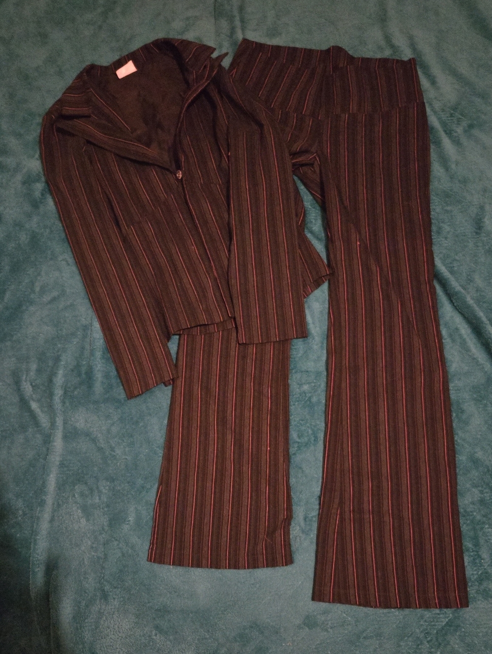 Mariposa 2 Piece Pantsuit Grey With Pink Stripes